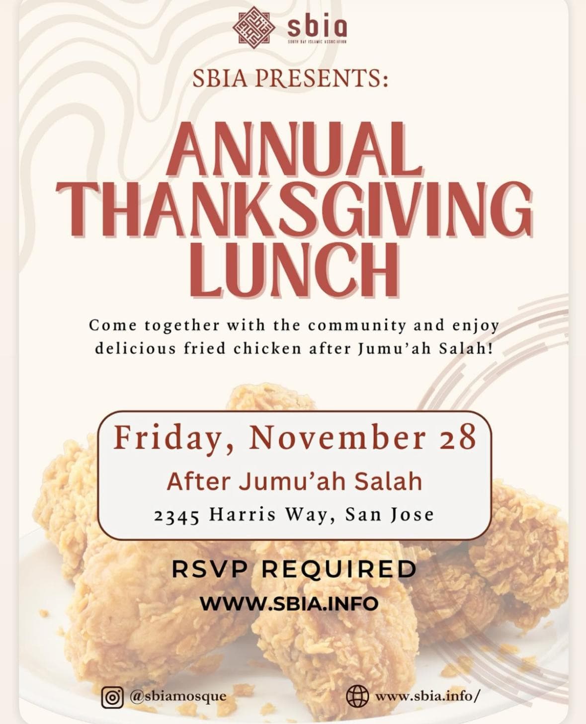 SBIA Presents: Annual Thanksgiving Lunch