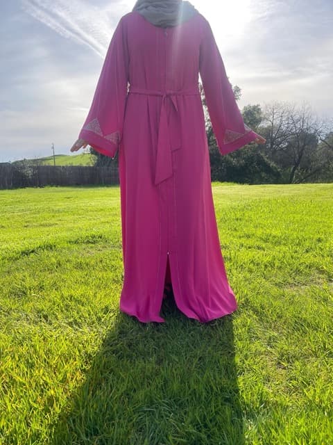 Sequenced Pink Abaya